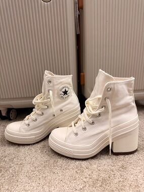 Converse Cream Platform High-Top Heeled Boots